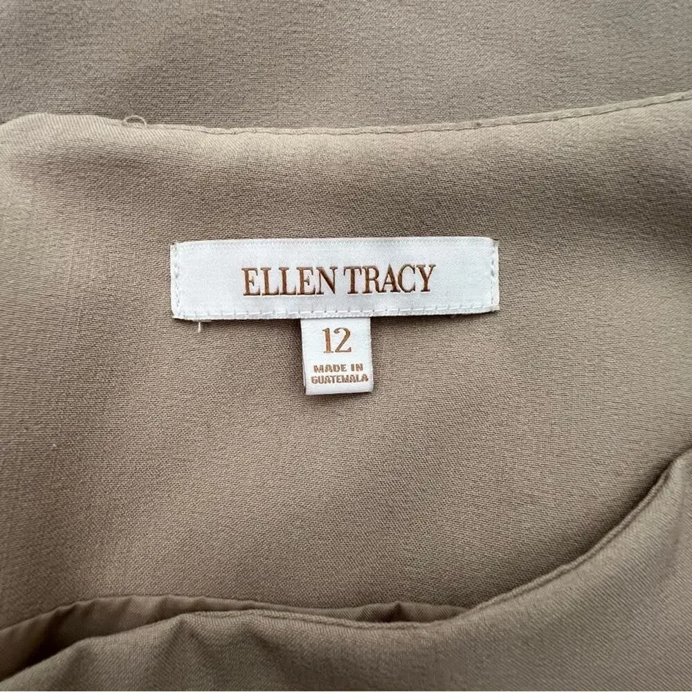 Ellen Tracy Classic Tan Pencil Skirt Size 12